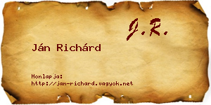 Ján Richárd névjegykártya