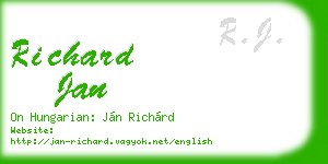 richard jan business card
