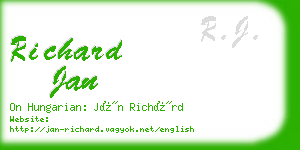 richard jan business card
